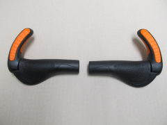 Ergon GP3s Ergo Schraubgriffe mit Bar Ends Griffe Lock On schwarz-KTM orange